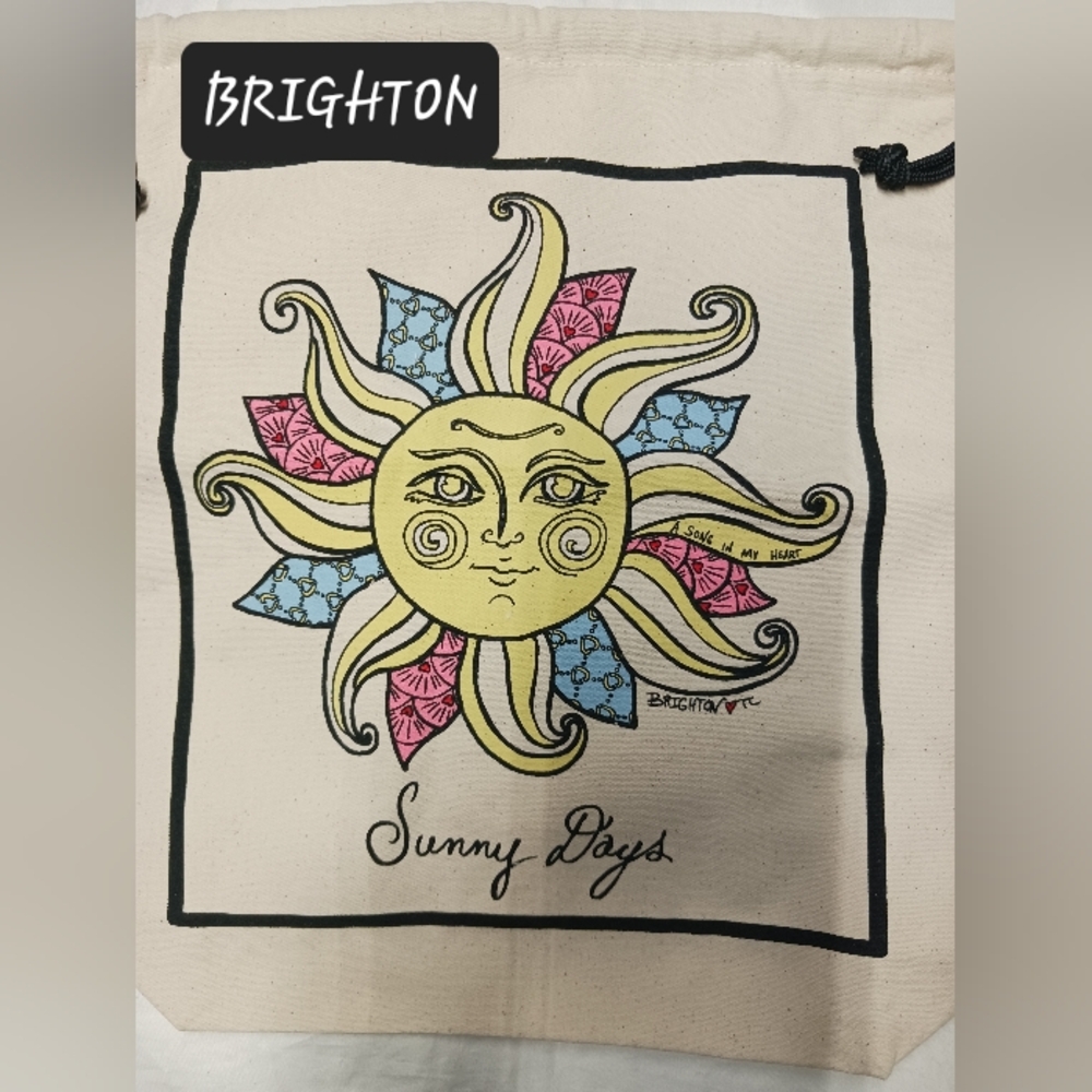 BRIGHTON SUNNY DAYS Canvas drawstring bag Brand NEW 1 piece
